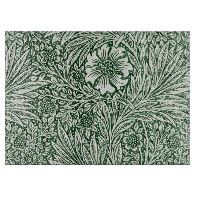 Planche À Découper william morris marigold fleurs vertes (Devant)