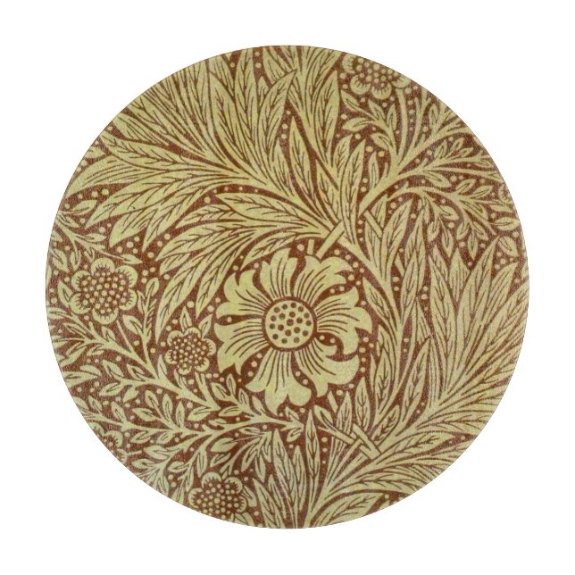 Planche À Découper William Morris Marigold Motif de fleurs antiques (Devant)