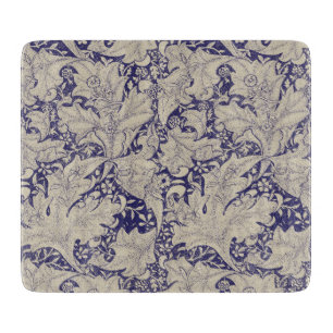 Planche À Découper William Morris Wallflower bleu damas floral