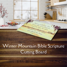 Planche À Découper Winter Mountain Bible Scripture Cutting Board