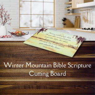 Planche À Découper Winter Mountain Bible Scripture Cutting Board