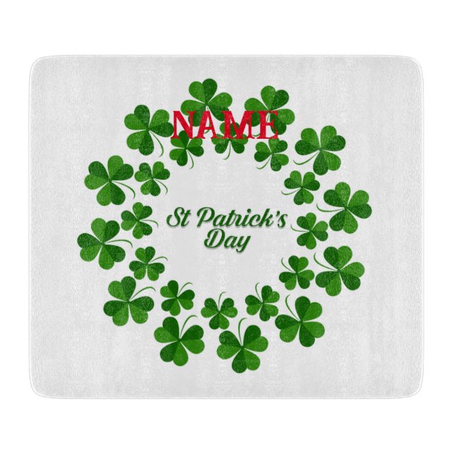 Planche À Découper Wreath de la Saint Patrick Thunder_Cove (Devant)
