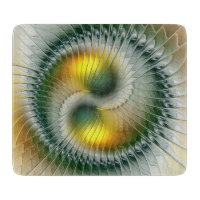 Yin Yang Vert Jaune Abstrait Fractal Coloré