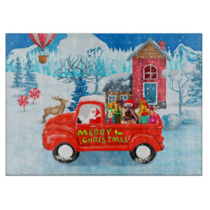 Planche À Découper Yorkshire Terrier Chien Livraison de Noël Camion