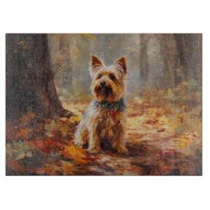 Planche À Découper Yorkshire Terrier en automne Leaves automne Inspir