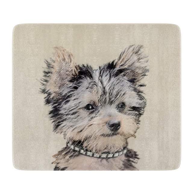 Planche À Découper Yorkshire Terrier Puppy Peinture Chien original (Devant)