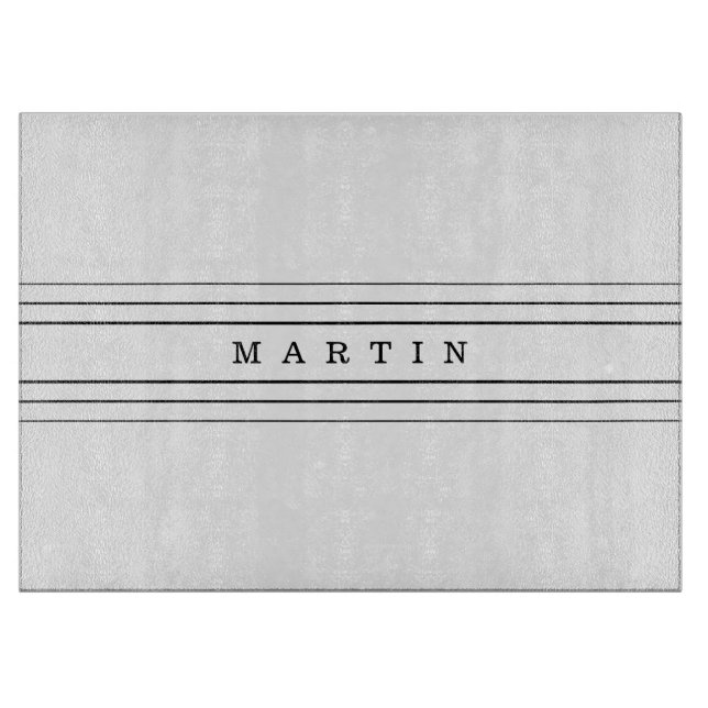 Planche À Découper Your Custom Text & Modern Stripes | Black & White (Devant)