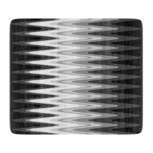 Planche À Découper Zig Zag noir blanc gris Motif (Devant)