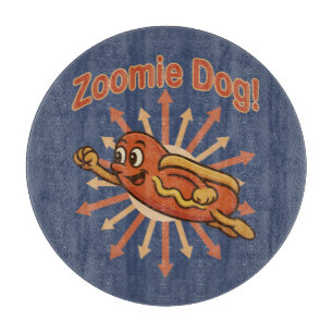 Planche À Découper Zoomie Chien volant Hot Dog Cartoon - Fun Retro