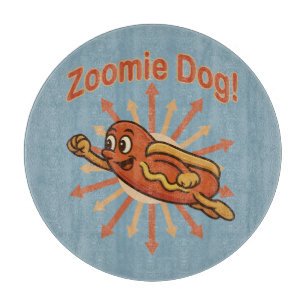 Planche À Découper Zoomie Chien volant Hot Dog Cartoon - Fun Retro