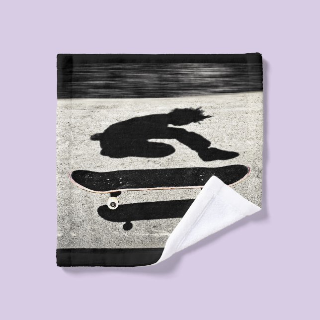 planche à roulettes (Gant de toilette)