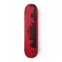 Planche à skateboard - Portland Skyline - Rouge