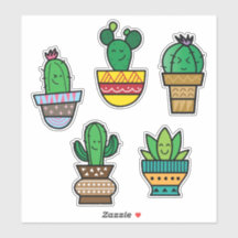 Planche d'autocollants de cactus - Autocollants de