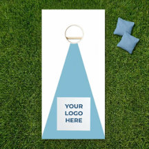 Planche de cornhole géométrique bleu personnalisée