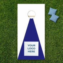 Planche de cornhole géométrique chevron bleu marin