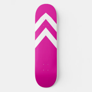Planche de skateboard à chevrons rose et blanc