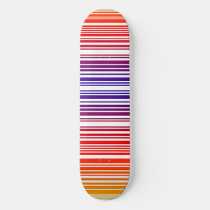 Planche de skateboard à code barre coloré