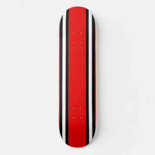 Planche de skateboard à rayures rouges noires et b