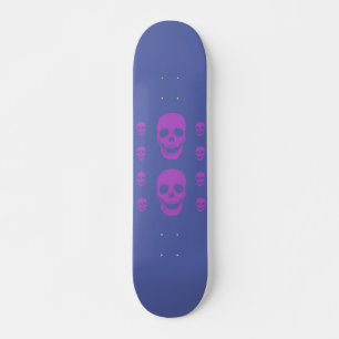 Planche de skateboard de crâne néon
