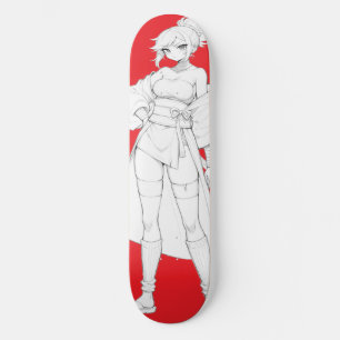 Planche de skateboard de fille anime de style de c