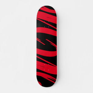 Planche de skateboard noir et rouge personnalisée
