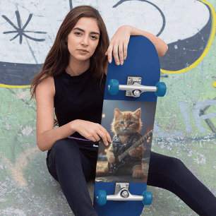 PLANCHE DE SKATEBOARD ROCKSTAR CHAT JOUANT DE LA G