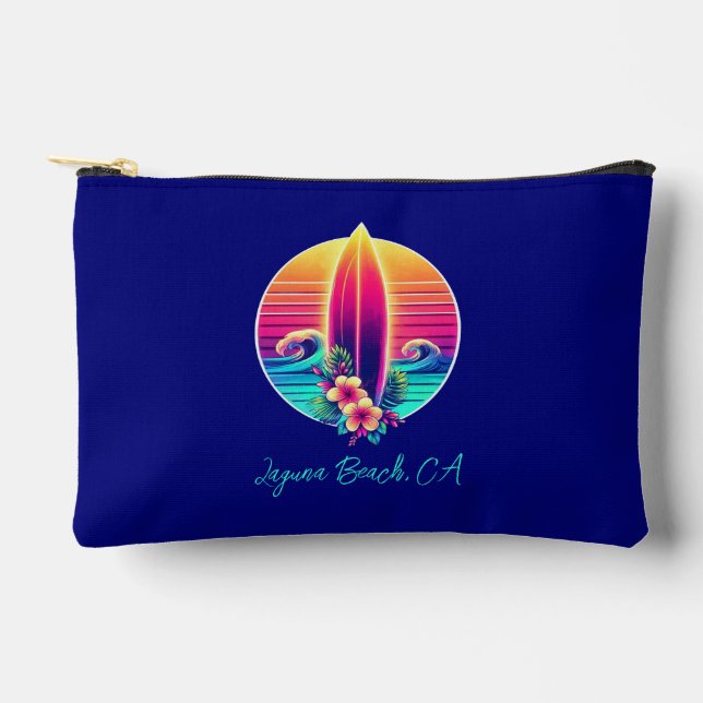 Planche de surf du coucher de soleil Pochette zipp (Recto)