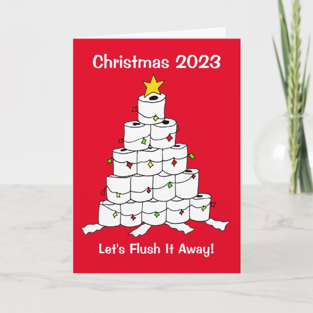 Planche de toilette 2023 Xmas Tree Flush Carte de  (Devant)