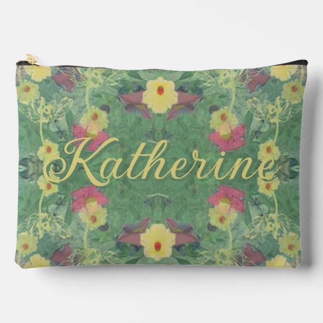 Plancher Floral avec nom Print Cut Sac à coudre (Recto)