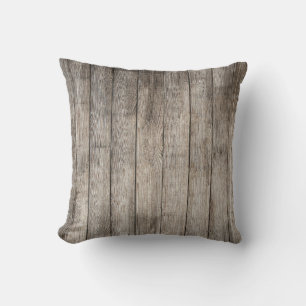 Planches En Bois Gris Jeter Oreiller