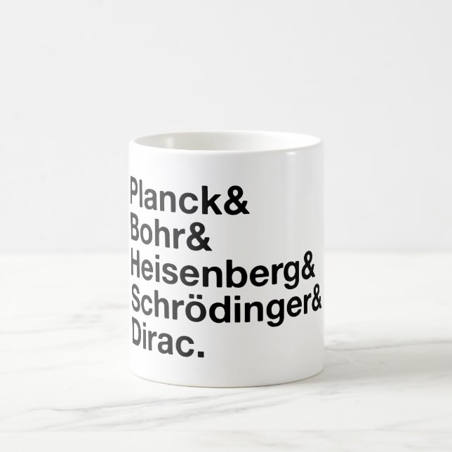 Planck u. Bohr u. Heisenberg u. Schrödinger u. Kaffeetasse (Mittel)