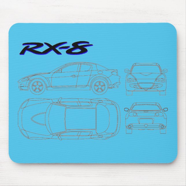 Plandruck Mazdas rx8 rx-8 Mousepad (Vorne)