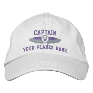 Plane Captain or pilots wings monogrammed Embroide Bestickte Baseballkappe