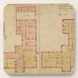 Pläne für das rote Haus, Bexley Heide, 1859 Getränkeuntersetzer