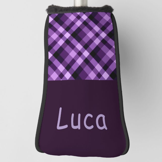 Plane Lila Karierte Monogram Golf Cover Putter Kop Headcover (Rotieren 90)