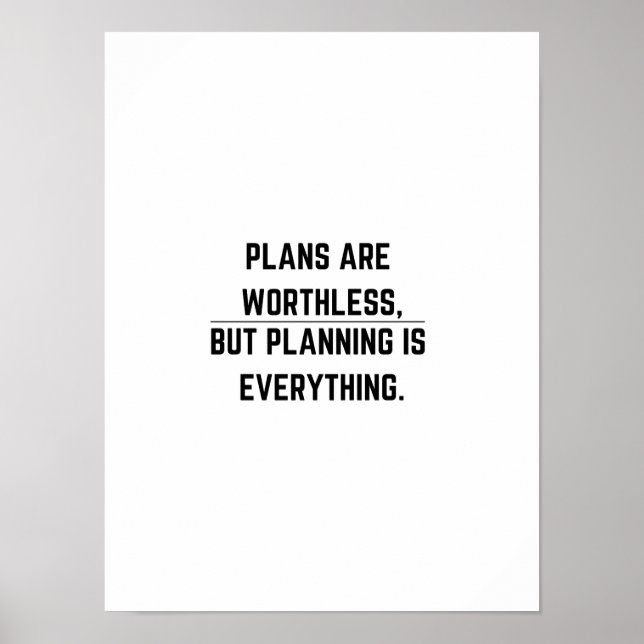 Pläne sind wertlos - Motivierend Poster (Vorne)