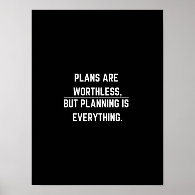 Pläne sind wertlos - Motivierend Poster (Vorne)