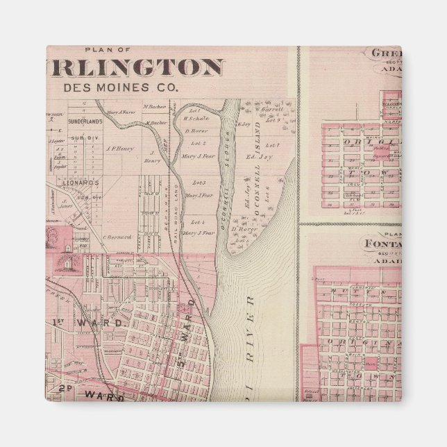 Pläne von Burlington, Greenfield Magnet (Vorne)