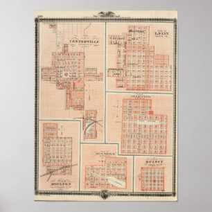 Pläne von Centerville, Leon, Moulton Poster