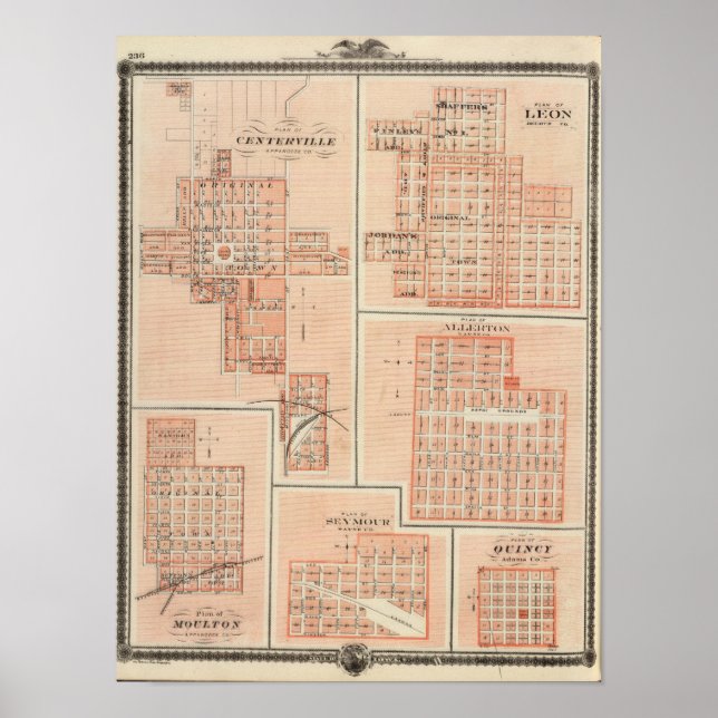Pläne von Centerville, Leon, Moulton Poster (Vorne)