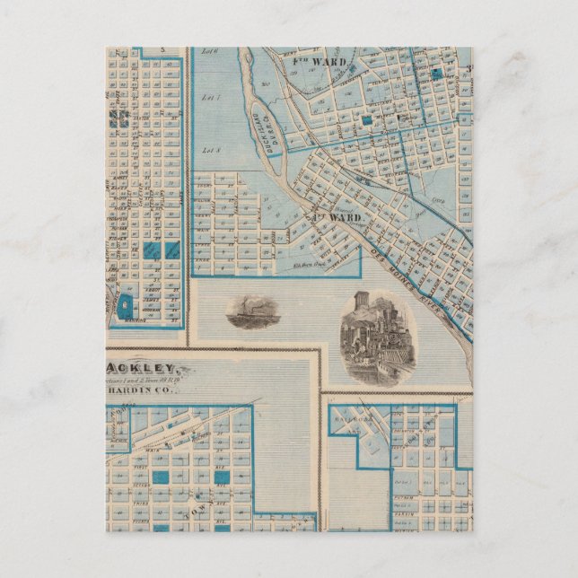 Pläne von Fort Dodge, Humboldt Postkarte (Vorderseite)