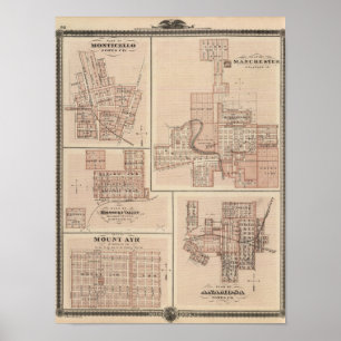 Pläne von Monticello, Manchester, Missouri Valley Poster