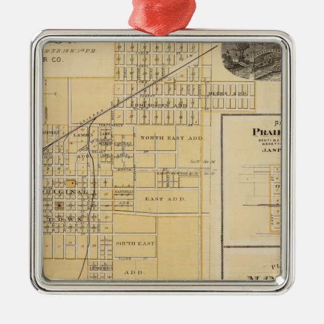 Pläne von Newton, Prairie City Ornament Aus Metall (Vorne)