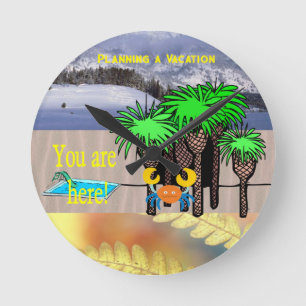 Planen einer Urlaubszeit-Uhr Runde Wanduhr