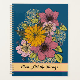 Planen Sie alle Dinge, die mit hellen Blume zitier Planer