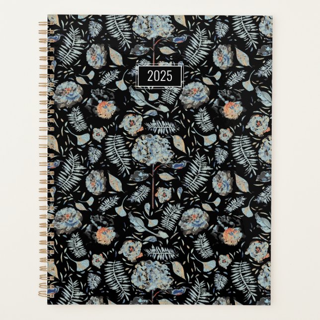 Planer 2025 Hydrangea Blumenmuster (Vorderseite)