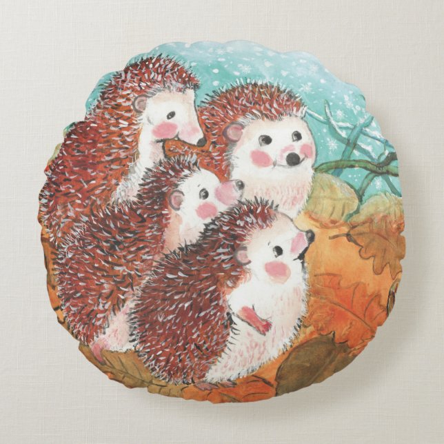 Planer für junge Igel Rundes Kissen (Vorderseite)