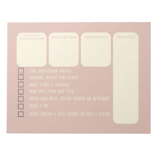 Planer für kleine Unternehmen, Rosa und Creme Notizblock