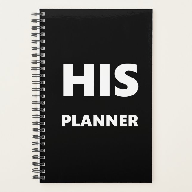 Planer für Männer sein Planer Schwarzer Schriftart (Vorderseite)