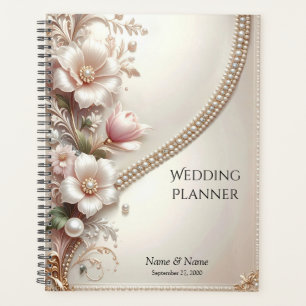 Planer mit floralen und Perlenverzierungen